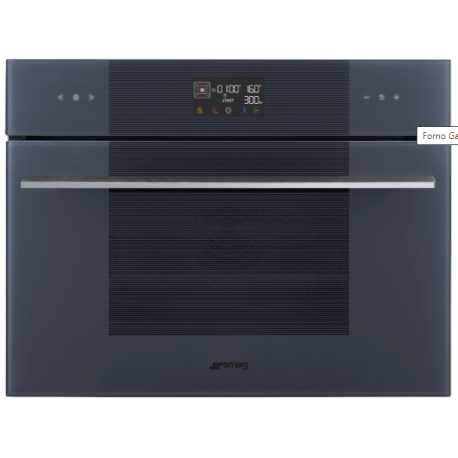 SMEG SO4102M1G EINBAU KOMPAKT-MIKROWELLEN H 45 CM DESIGNLINIEN LINEA NEPTUNE GREY