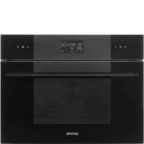 SMEG SO4102M1B3 EINBAU KOMPAKT-MIKROWELLEN H 45 CM DESIGNLINIEN LINEA DEEP BLACK