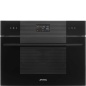 SMEG SO4102M1B3 EINBAU KOMPAKT-MIKROWELLEN H 45 CM DESIGNLINIEN LINEA DEEP BLACK