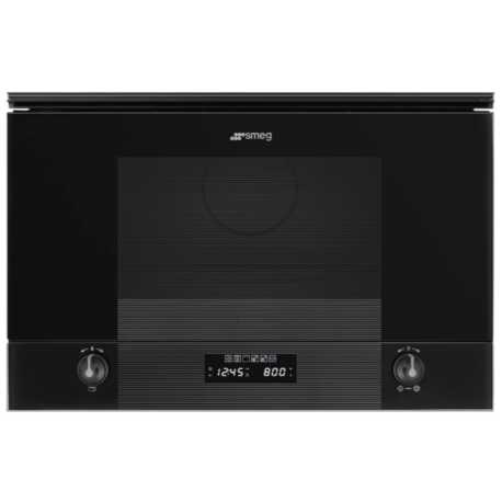 SMEG MP122B3 MICROWAVE OVEN WITH ELECTRIC GRILL H 39 CM AESTHETIC LINEA DEEP BLACK