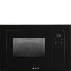 SMEG FMI120B3 MIKROWELLE + GRILL H 39 CM DESIGNLINIEN LINEA DEEP BLACK
