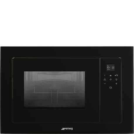 SMEG FMI120B3 MIKROWELLE + GRILL H 39 CM DESIGNLINIEN LINEA DEEP BLACK