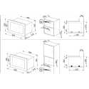 SMEG FMI120B3 MIKROWELLE + GRILL H 39 CM DESIGNLINIEN LINEA DEEP BLACK