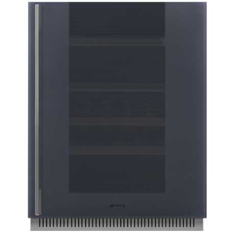 SMEG CVI138RG UNDER COUNTER WINE COOLER AESTHETIC LINEA NEPTUNE GREY H 82-87 CM
