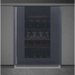 SMEG CVI138RG UNDER COUNTER WINE COOLER AESTHETIC LINEA NEPTUNE GREY H 82-87 CM