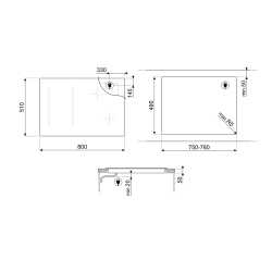 SMEG SIM1864DG INDUCTION HOB AESTHETIC LINEA NEPTUNE GREY 80 CM