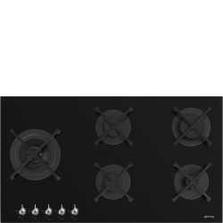 SMEG PV395LN GASKOCHFELD GLASKERAMIK SCHWARZ 90 CM DESIGNLINIEN CLASSICI