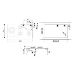 PIANO COTTURA A GAS SMEG PV395LN VETROCERAMICA