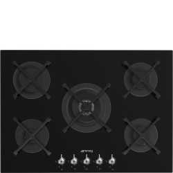 SMEG PV375N GAS HOB BLACK CERAMIC GLASS 75 CM AESTHETIC CLASSIC
