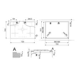 PIANO COTTURA A GAS SMEG PV375N VETROCERAMICA