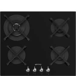 SMEG PV364N GAS HOB BLACK CERAMIC GLASS 65 CM AESTHETIC CLASSIC