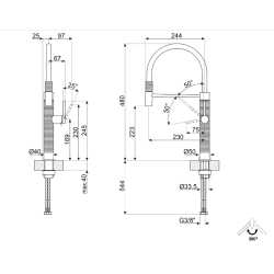 SMEG MID6DKX MISCELATORE MONOCOMANDO CON DOCCETTA
