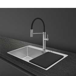 SMEG MID6SS SINGLE LEVER SINK MIXER TAP WITH PULL OUT SPRAY BRUSHED STAINLESS STEEL