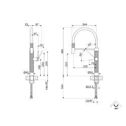 SMEG MID6SS GRIFO MONOCOMANDO PARA FREGADERO ACERO INOXIDABLE CEPILLADO