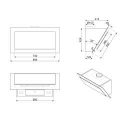 SMEG KV194S WALL MOUNTED HOOD SILVER 90 CM