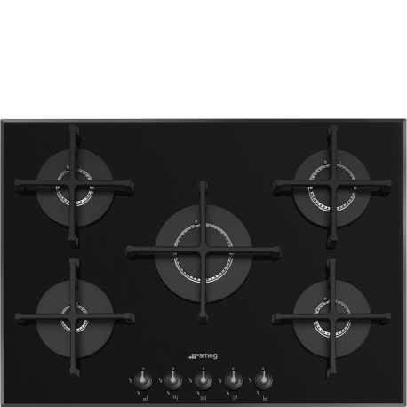 SMEG PV175B3 GASKOCHFELD SCHWARZGLAS DESIGNLINIEN LINEA 72 CM