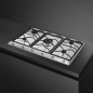 SMEG GAS HOB SRV596O CONTEMPORARY AESTHETIC STAINLESS STEEL 90 CM