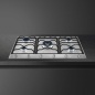 SMEG GASKOCHFELD SRV596O EDELSTAHL 90 CM