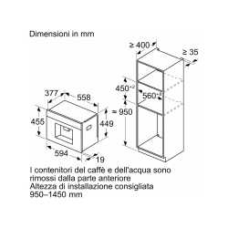 SIEMENS CT718L1B0 45 CM MACCHINA CAFFE' PROFESSIONALE DA INCASSO