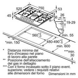 PIANO COTTURA BOSCH PCQ7A5B90 ACCIAIO INOX 75 CM