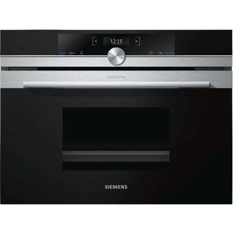 SIEMENS CD634GAS0 COMPACT STEAM OVEN STAINLESS STEEL AND BLACK GLASS H 45 CM