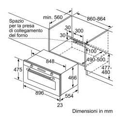 BOSCH VBC5580S0 HORNO MULTIFUNCTIÓN 90 CM ACERO INOXIDABLE