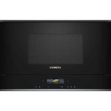 FOUR Á MICRO-ONDES AVEC GRILL ENCASTRABLE SIEMENS BE732L1B1 VERRE NOIR