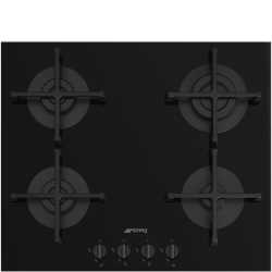 SMEG GAS HOB PV264B BLACK GLASS 60 CM