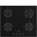 SMEG GAS HOB PV264B BLACK GLASS 60 CM
