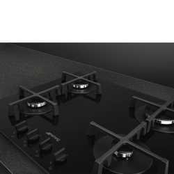 SMEG GAS HOB PV264B BLACK GLASS 60 CM