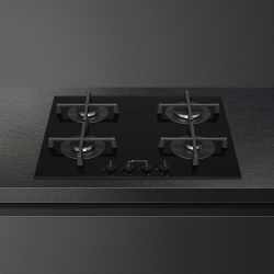 SMEG GAS HOB PV264B BLACK GLASS 60 CM