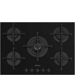 SMEG PV275B GAS HOB BLACK CERAMIC GLASS 72 CM