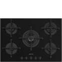 SMEG PV275B GAS HOB BLACK CERAMIC GLASS 72 CM