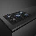 SMEG PV275B GAS HOB BLACK CERAMIC GLASS 72 CM