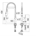 NOBILI ACQUERELLI SINGLE LEVER SINK MIXER TAP WITH PULL OUT SPRAY CHROME