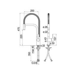 NOBILI MASTER ROBINET MITIGEUR MONOCOMMANDE AVEC DOUCHETTE EXTRACTIBLE