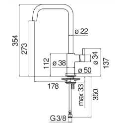 NOBILI GIORNO MISCELATORE MONOCOMANDO H 354 MM