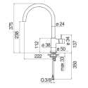 NOBILI GIORNO SINGLE LEVER SINK MIXER TAP H 375 MM