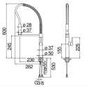 NOBILI ACQUERELLI SINGLE LEVER SINK MIXER TAP PULL-OUT 2 JET HAND SHOWER