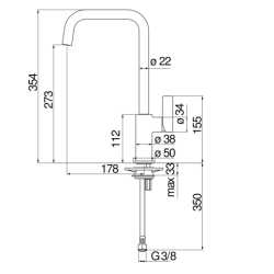 NOBILI FLAG SINGLE LEVER SINK MIXER TAP CHROME FINISH