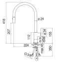 NOBILI FLAG SINGLE LEVER SINK MIXER TAP PULL-OUT 2 JET HAND SHOWER