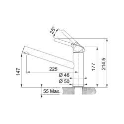 FRANKE ORBIT GRIFO MONOCOMANDO PARA FREGADERO CROMO/NEGRO