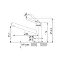 FRANKE ORBIT GRIFO MONOCOMANDO PARA FREGADERO CROMO/STONE GREY