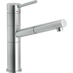 NOBILI SNOW MISCELATORE MONOCOMANDO CON DOCCETTA MONOGETTO ESTRAIBILE ACCIAIO INOX