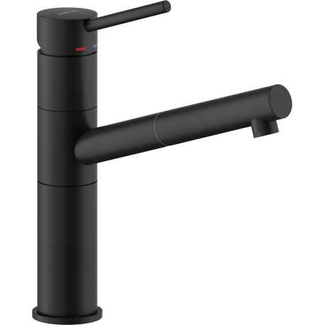 NOBILI SNOW EINHAND SPÜLTISCHMISCHER MIT VERSTELLBARER BRAUSE VELVET BLACK
