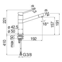 NOBILI SNOW SINGLE LEVER SINK MIXER TAP STAINLESS STEEL