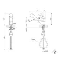 SMEG MD10CR3 GRIFO MONOCOMANDO PARA FREGADERO CAÑO HORIZONTAL EXTRAÍBLE CROMADO