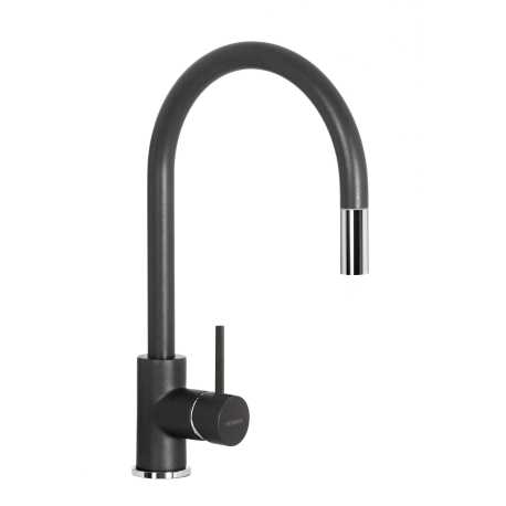 SCHOCK AQUASTAR MISCELATORE MONOCOMANDO CON DOCCETTA ESTRAIBILE ANTRACITE