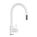 SCHOCK AQUASTAR SINGLE LEVER KITCHEN SINK MIXER TAP WITH PULL OUT SPRAY WHITE