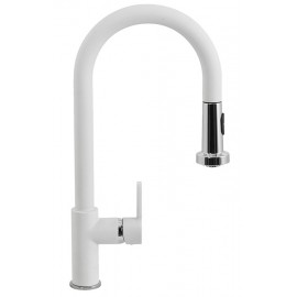 SCHOCK AQUAALTO GRIFO MONOCOMANDO PARA FREGADERO CAÑO ALTO EXTRAÍBLE BLANCO ALPINA